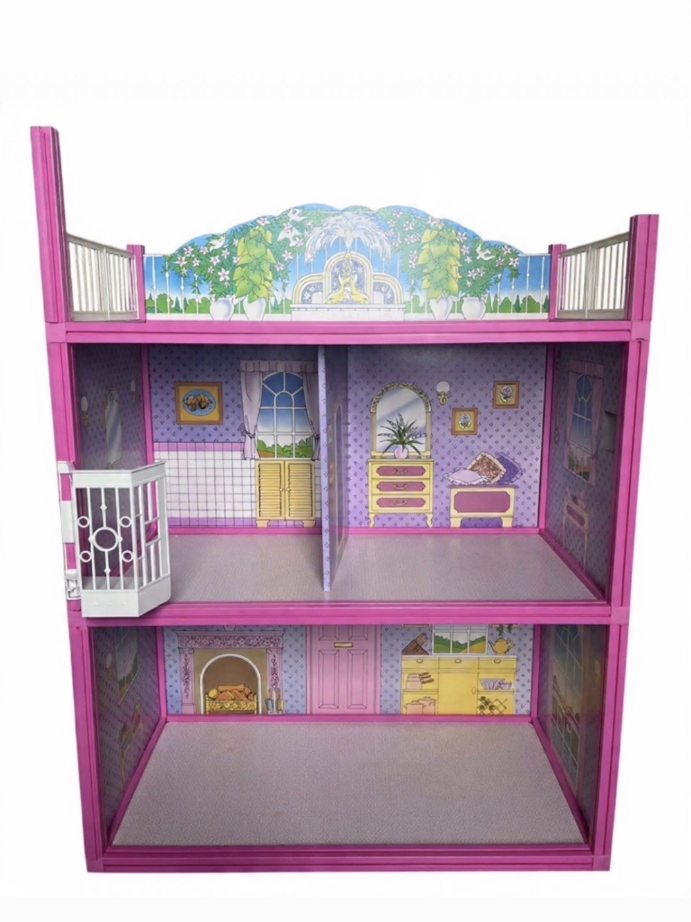 Vintage Pink Dollhouse Pedigree Sindy 1980s Star Townhome Villa with Elevator